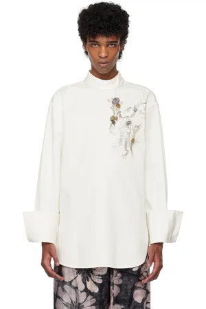 DRIES VAN NOTEN Off-White Beaded Appliqué Shirt