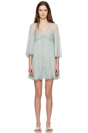Chloé Gray Pleated Minidress