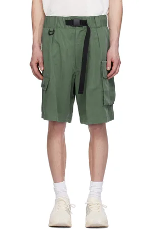 Y-3 Green Twill Cargo Shorts