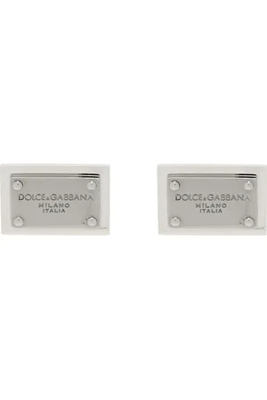 Dolce & Gabbana Silver Logo Tag Cufflinks