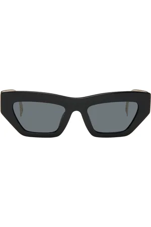 VERSACE Black & Gold 90s Vintage Logo Cat-Eye Sunglasses