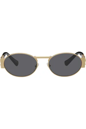 VERSACE Gold Medusa Deco Oval Sunglasses