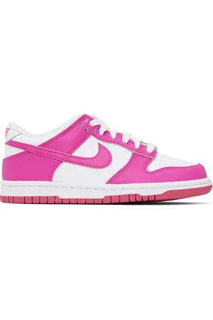 Nike Big Kids Pink & White Dunk Low Sneakers