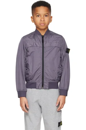 Stone Island Kids Purple Nylon Bomber Jacket