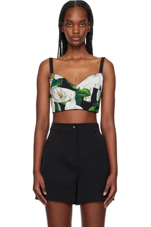 Dolce & Gabbana Black Gardenia Print Tank Top