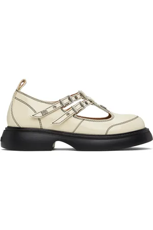 Ganni Off-White Mary Jane Loafers