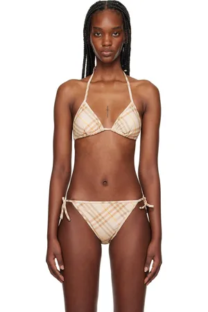 Burberry Beige Check Bikini Top