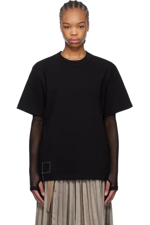 SACAI Black WTAPS Edition Print T-shirt