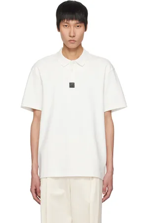 HUGO BOSS White Stacked Logo Interlock-Cotton Polo