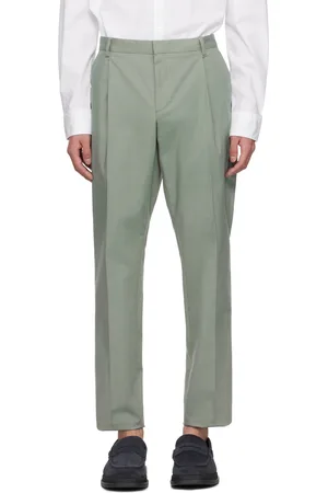 HUGO BOSS Green Pleated Trousers