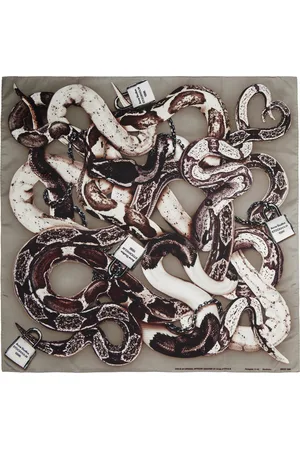 Acne Studios Beige Printed Silk Scarf