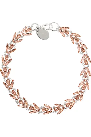Simone Rocha Silver & Pink Crystal Floret Necklace