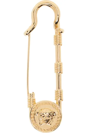 VERSACE Gold Safety Pin Brooch