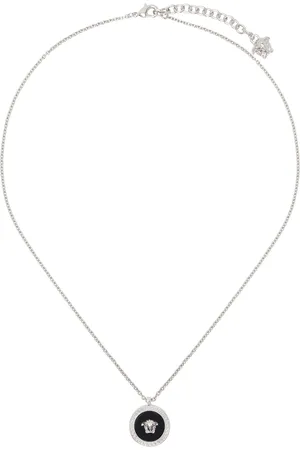 VERSACE Silver Enamel Medusa Necklace