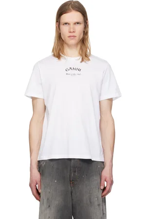 Ganni White Relaxed O-Neck T-shirt