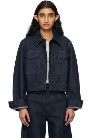 LEMAIRE Blue Two-Pocket Cropped Denim Jacket
