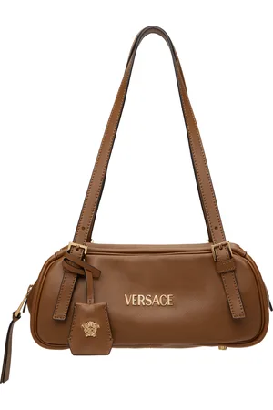 VERSACE Brown Tag Bowling Shoulder Bag