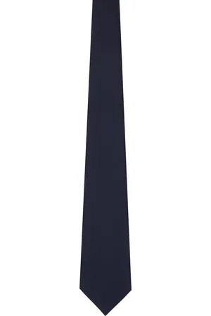Comme des Garçons Navy Ground Weave Plan Tie