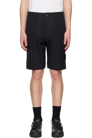 Stone Island Black Organic Cotton Canvas Shorts