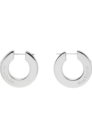 Acne Studios Silver Crystal Hoop Earrings