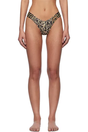 VERSACE Brown & Black Greca Border Bikini Bottom
