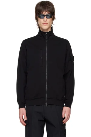 Stone Island Black Cotton Stretch Zip Up Jacket