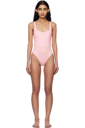 VERSACE Pink Square Neck Swimsuit