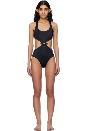 VERSACE Black Gianni Ribbon Swimsuit