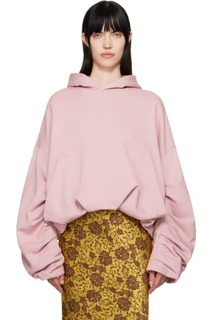 DRIES VAN NOTEN Pink Draped Hoodie