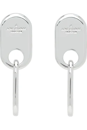 Acne Studios Silver Chain Lock Earrings
