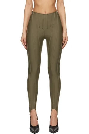 MUGLER Khaki Corseted Leggings