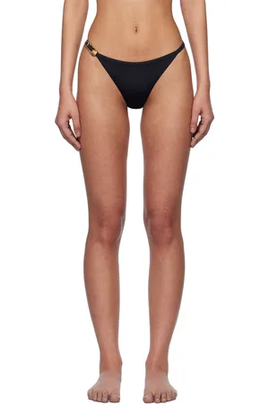 VERSACE Black Safety Pin Bikini Bottom