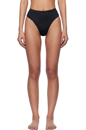 VERSACE Black Nylon Jersey Bikini Bottom