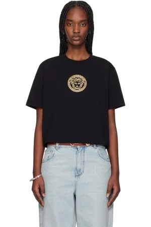 VERSACE Black Medusa Crop T-shirt