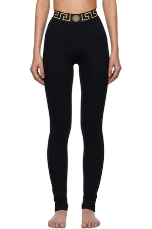 VERSACE Black Greca Border Leggings