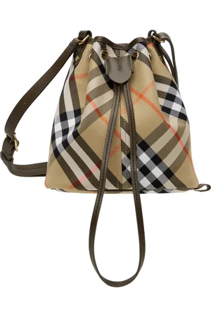 Burberry Beige Mini Check Bucket Bag
