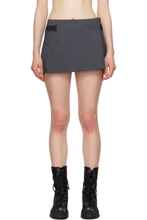 Hyein Seo Gray Pleated Wrap Miniskirt