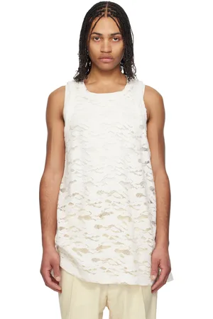 Comme des Garçons White Raschel Lace Tank Top