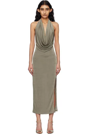 MISBHV Taupe Cowl Neck Maxi Dress