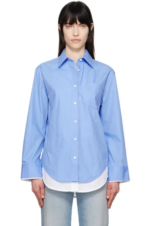 Victoria Beckham Blue & White Relaxed Double-Layer Shirt