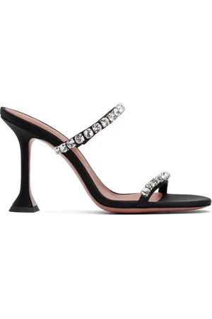 Amina Muaddi Black Gigi Slipper 95 Heeled Sandals