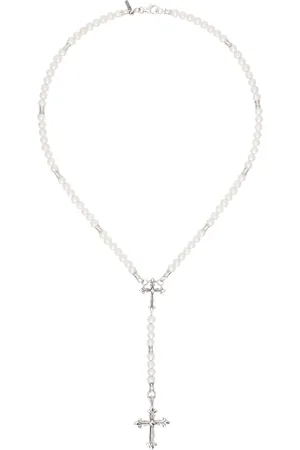 EMANUELE BICOCCHI White Pearl Rosary Necklace