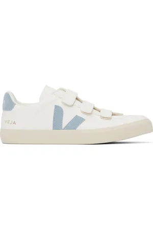 Veja White & Blue Recife Leather Sneakers