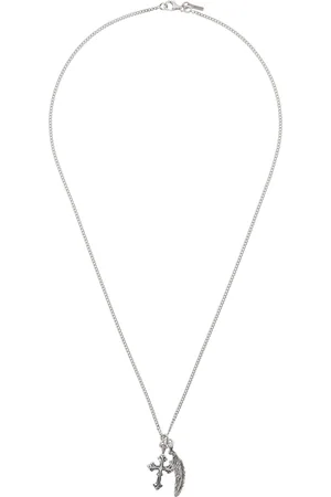 EMANUELE BICOCCHI Piuma & Cross Pendant Necklace
