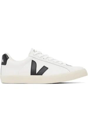 Veja White & Black Esplar Leather Sneakers