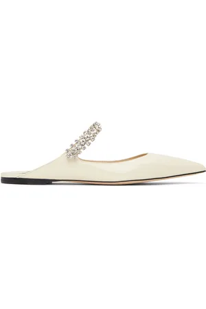 Jimmy Choo SSENSE Exclusive Off-White Bing Flat Slippers