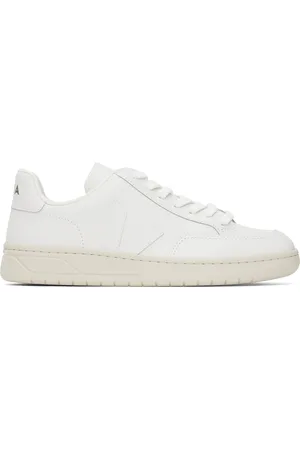 Veja White V-12 Leather Sneakers