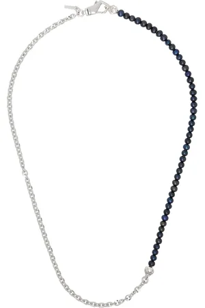 EMANUELE BICOCCHI Large Half Chain & Half Pearl Necklace