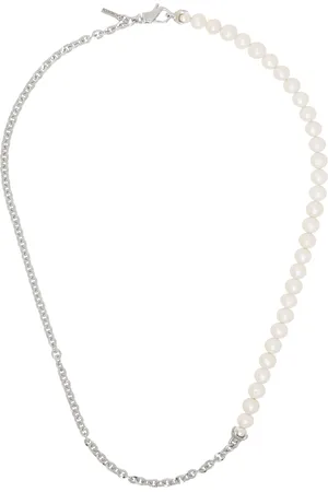 EMANUELE BICOCCHI Large Half Chain & Half Pearl Necklace