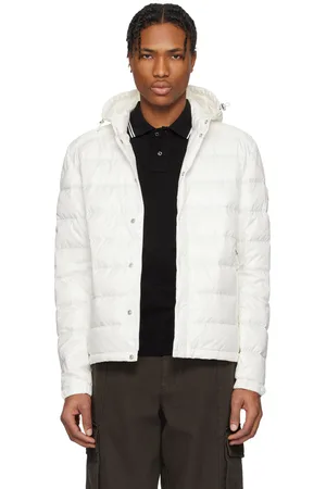 Moncler White Gliere Hooded Short Down Jacket